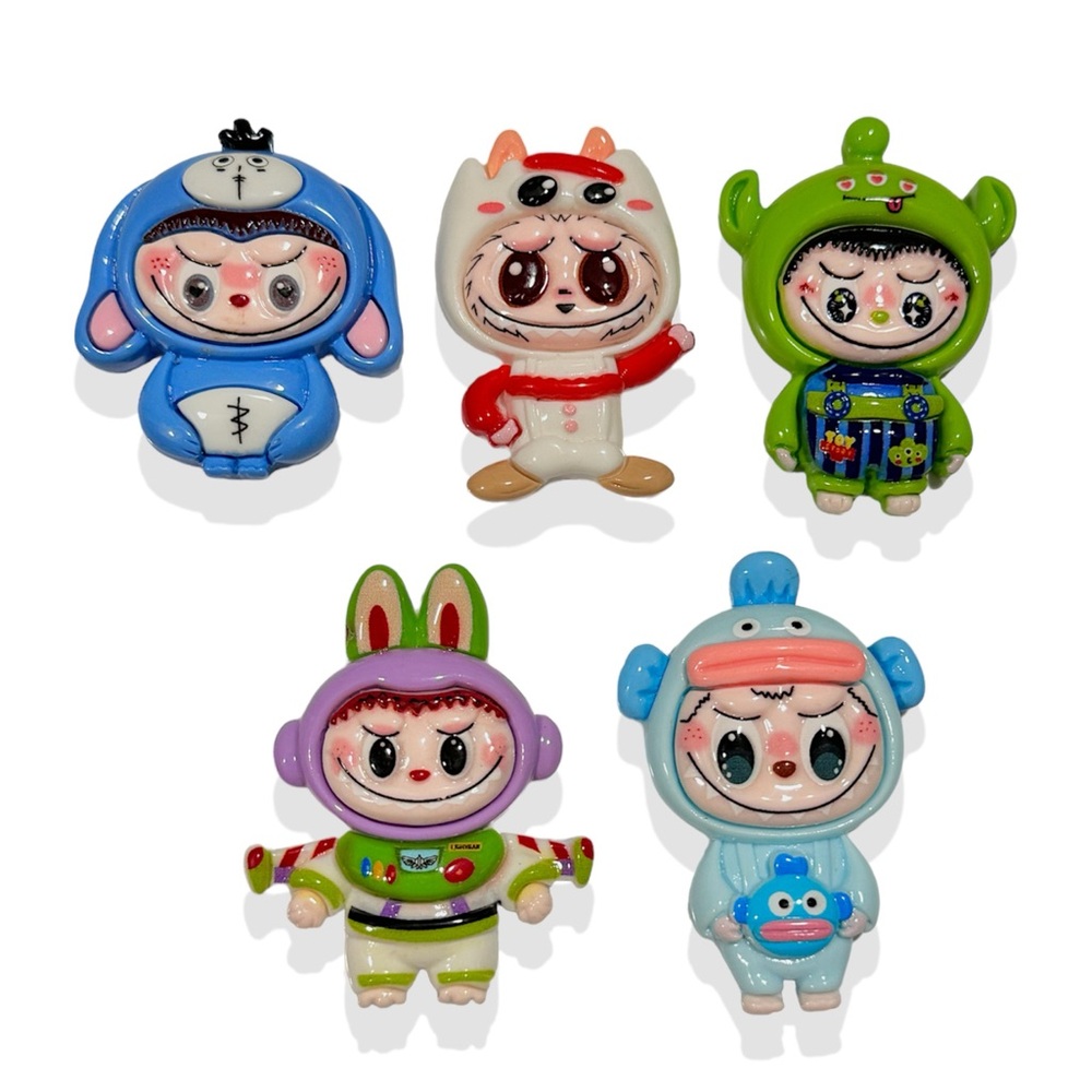 Random 5pc Large Labubu Charms Resin Charms for DIY Crafts • Jewelry making